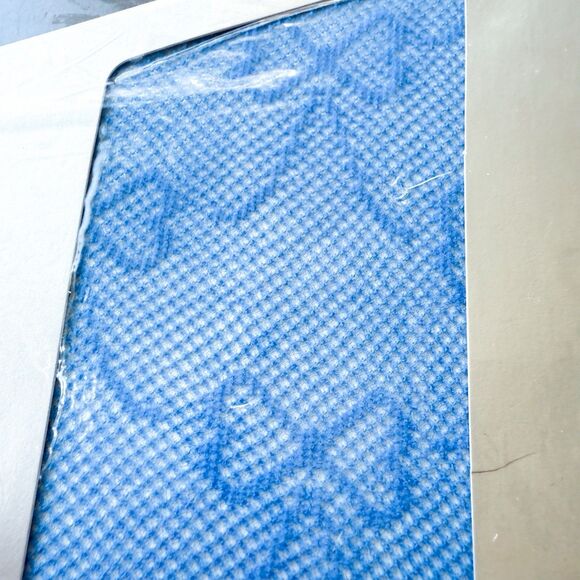 Vintage Montgomery Ward Blue Ribbons Pantyhose Sandal Toe Tall Royal Nylon NIP - Picture 2 of 6